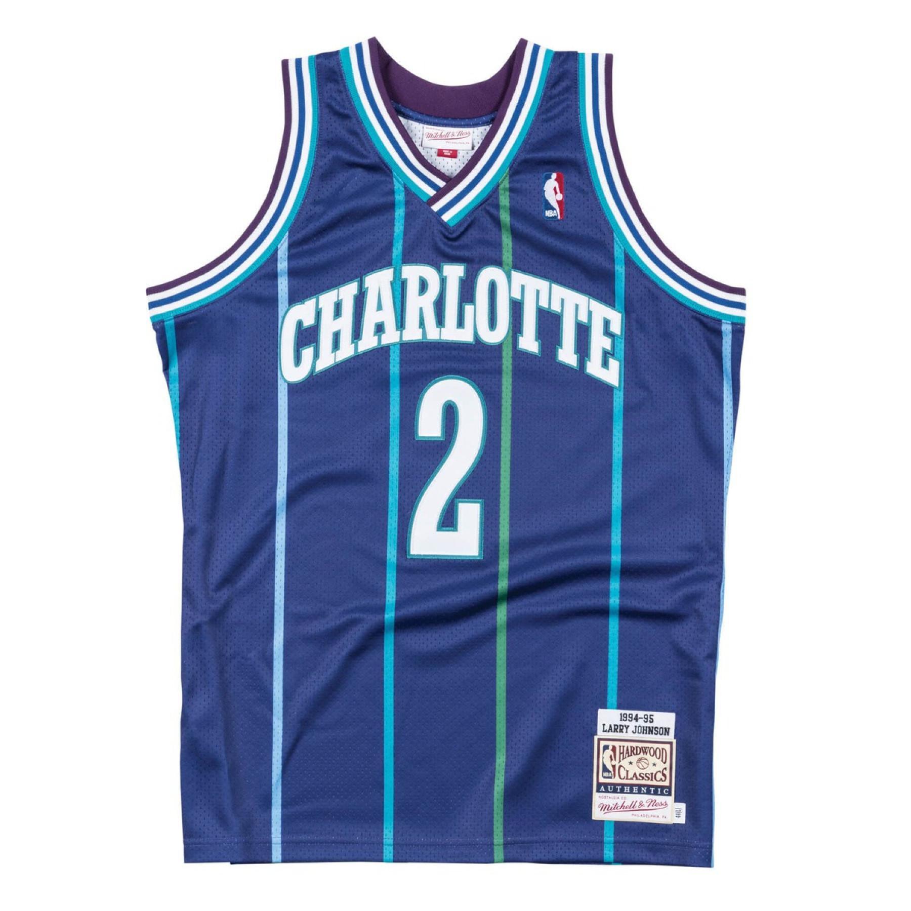 Autentyczna koszulka Charlotte Hornets Larry Johnson 1994/95