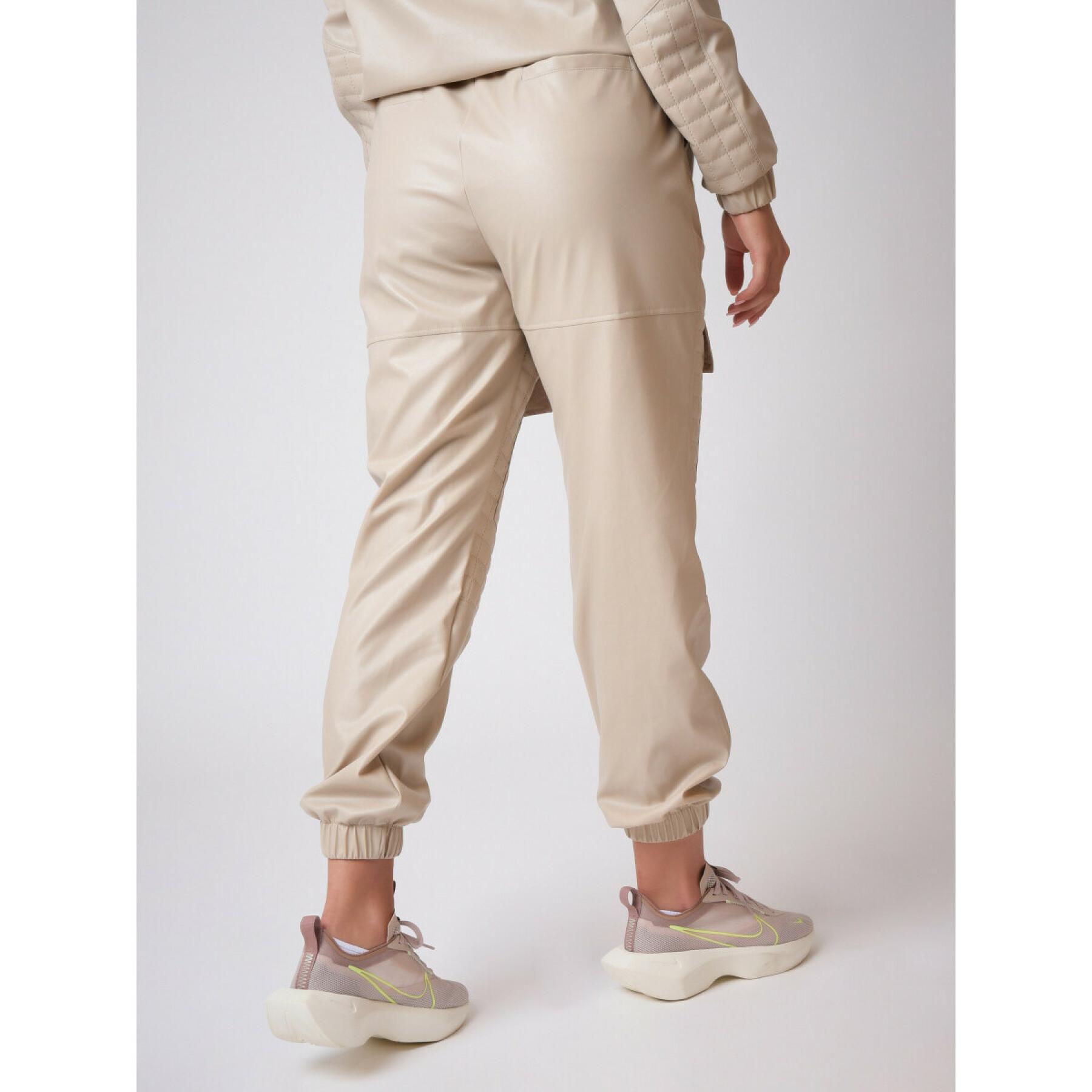 Damskie kwadratowe spodnie z pikowanej skóry Project X Paris