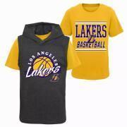 W zestawie 1 koszulka z kapturem i 1 koszulka dziecięca Los Angeles Lakers