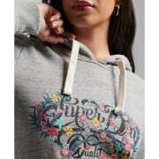 Sweatshirt bluza z kapturem w kwiaty z napisem dla kobiet Superdry